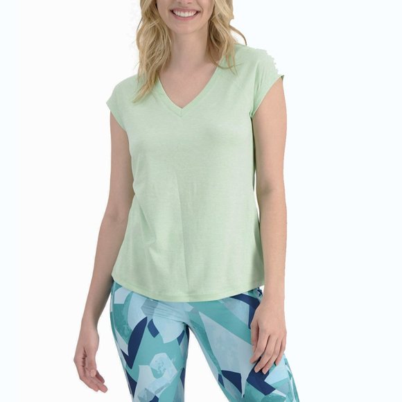 Id Ideology Womens Essentials Short Sleeve Rapidry Athletic Top Green XL XXL - Picture 1 of 7